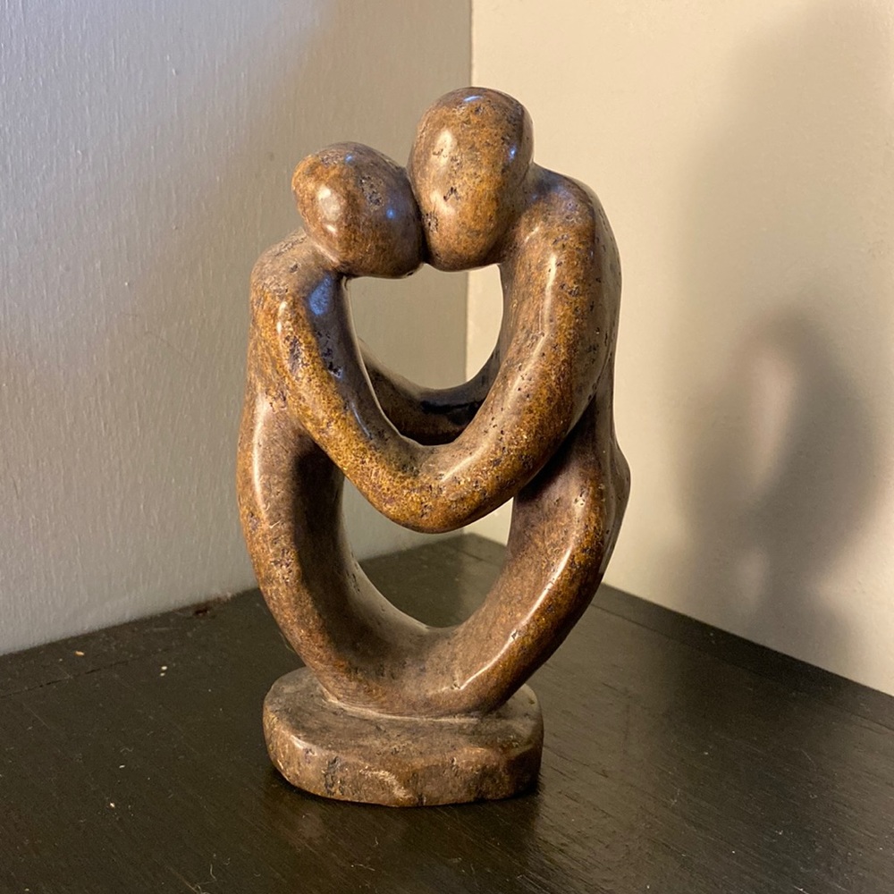 LOVE! African Art Family Couple Stone Carving